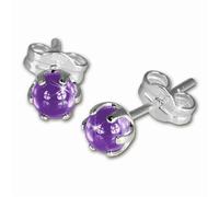 Silberdream Boucles Doreilles 4mm Pour Femme Boucles Doreilles Clous En Argent 925 Boule Violet Sdo533v