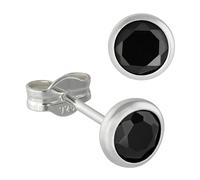 Silberdream Boucles Doreilles 5mm Femme Argent 925 Boucles Doreilles Zircone Noir Sdo5535s