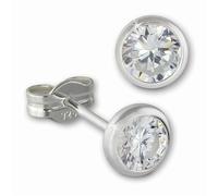 Silberdream Boucles Doreilles 5mm Pour Femme Boucles Doreilles Clous En Argent 925 Zircone Blanc Sdo5535w