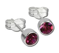 Silberdream Boucles Doreilles 5mm Pour Femme Boucles Doreilles Clous En Argent 925 Zircone Rose Sdo503a