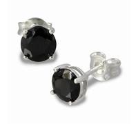 Silberdream Boucles Doreilles 6mm Boucles Doreilles Femme Argent Rond Zircone Noir Sdo716s
