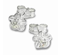 Silberdream Boucles Doreilles 6mm Femme Argent Boucles Doreilles Fleur Zircone Blanc Sdo543w