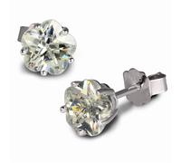 Silberdream Boucles Doreilles 6mm Femme Argent Boucles Doreilles Fleur Zircone Blanc Sdo736w