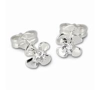 Silberdream Boucles Doreilles 6mm Pour Femme Boucles Doreilles Clous En Argent 925 Fleur Blanc Sdo508w