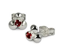 Silberdream Boucles Doreilles 6mm Pour Femme Boucles Doreilles Clous En Argent 925 Fleurs Rouge Sdo530r