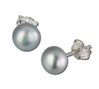 Silberdream Boucles Doreilles 7,5mm Pour Femme Boucles Doreilles Clous En Argent 925 Gris Perle Sdo108k