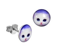 Silberdream Boucles Doreilles 8mm Enfants Femmes Boucles Doreilles En Argent Chat Violet Sdo85131