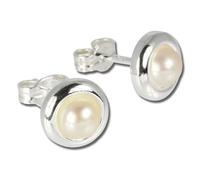 Silberdream Boucles Doreilles 8mm Pour Femme Boucles Doreilles Clous En Argent 925 Perle Blanc Sdo500