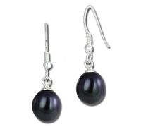 Silberdream Boucles Doreilles 8mm Pour Femme Boucles Doreilles En Argent 925 Perle Noire Sdo148s