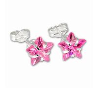 Silberdream Boucles Doreilles 9mm Boucles Doreilles Femme Argent Clou Étoile Zircone Rose Sdo513p