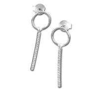 Silberdream Boucles Doreilles Barre Blanche Zircone Boucles Doreilles Femme Argent 925 Gso479w