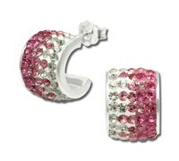 Silberdream Boucles Doreilles Beauté Rose Zircone Boucles Doreilles Créoles Femme Argent 925 Gso010a
