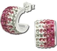 SilberDream Boucles d'oreilles Beauty Zirconia rose Créoles 925 Argent D2GSO010A