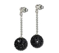 Silberdream Boucles Doreilles Boule Noire Zircone Boucles Doreilles Femme Argent 925 Gso2822s