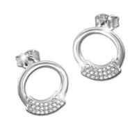 Silberdream Boucles Doreilles Cercle Blanc Zircone Boucles Doreilles Femme Argent 925 Gso483w
