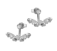 Silberdream Boucles Doreilles Coeur Manchette Blanche Zircone Boucles Doreilles Clous En Argent 925 Gso445w