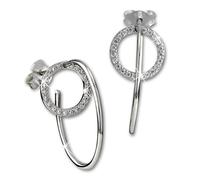 Silberdream Boucles Doreilles Créoles Blanches Zircone Boucles Doreilles Clous Femme Argent 925 Gso510w