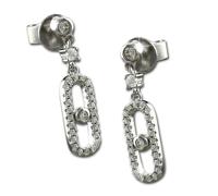Silberdream Boucles Doreilles Cristal Blanc Zircone Boucles Doreilles Femme Argent 925 Gso487w