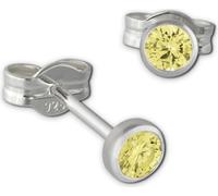 SilberDream Boucles d'oreilles dames 925 argent vert clair zircon 3mm SDO5533L
