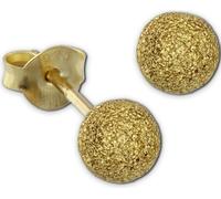 SilberDream Boucles d'oreilles dames argent 585 plaqué or Boule 5mm SDO9515Y