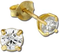 SilberDream Boucles d'oreilles dames argent 585 plaqué or cercle 4mm SDO9154YW