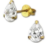 SilberDream Boucles d'oreilles dames argent 585 plaqué or goutte SDO9147YW