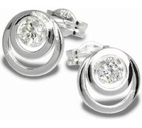 SilberDream Boucles d'oreilles dames argent blanc cercles zirconium 8mm SDO542W