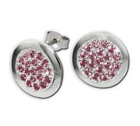 Silberdream Boucles Doreilles Disque Rose Zircone Argent 925 Boucles Doreilles Clous Femme Gso219p