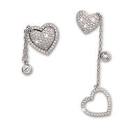 Silberdream Boucles Doreilles Double Boucle Coeur Blanc Boucles Doreilles Argent Zircone Gso430w
