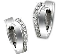 SilberDream Boucles d'oreilles double vague zirconium Femme 925 Créoles en argent SDO4322W