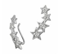 Silberdream Boucles Doreilles Ear Cuff Blanches Étoiles Zircone Clips Doreille Argent 925 Gso411w