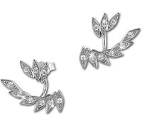 SilberDream Boucles d'oreilles Ear Cuff feuilles zircon blanc clou d'oreille argent D2GSO450W