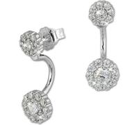 SilberDream Boucles d'oreilles Ear Cuff fleur zircon blanc clou d'oreille argent 925 D2GSO420W