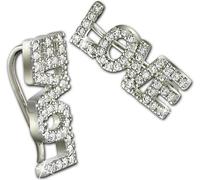 SilberDream Boucles d'oreilles Ear Cuff LOVE Zirconia Femme 925 Argent Pince d'oreille GSO501W