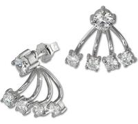 SilberDream Boucles d'oreilles Ear Cuff rond zircon blanc clou d'oreille 925 argent D2GSO421W