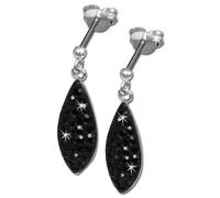 Silberdream Boucles Doreilles En Forme De Larme Noire Zircone Boucles Doreilles En Argent 925 Pour Femmes Gso400s