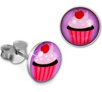 SilberDream Boucles d'oreilles enfants argent rose rose Cupcake 8mm SDO85134