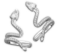 Silberdream Boucles Doreilles Ensemble Serpent Blanc Zircone Argent 925 Clips Doreilles Femme Gso470w