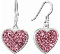 SilberDream Boucles d'oreilles Femme 925 argent rose cœur zirconium SDO8600A