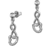 SilberDream Boucles d'oreilles femme amour zircon blanc clou d'oreille argent 925 D2GSO453W