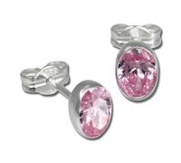 Silberdream Boucles Doreilles Femme Argent 925 Boucles Doreilles Ovales Zircone Rose Sdo552a