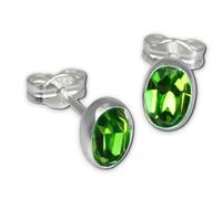 Silberdream Boucles Doreilles Femme Argent 925 Boucles Doreilles Ovales Zircone Vert Sdo552l