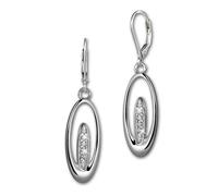 Silberdream Boucles Doreilles Femme Argent 925 Ovale Zircone Blanc Sdo4288w
