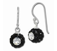 Silberdream Boucles Doreilles Femme Argent Boucles Doreilles Boule Oeil Zircone N/B Sdo8603s