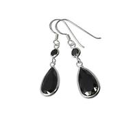 Silberdream Boucles Doreilles Femme Argent Boucles Doreilles Goutte Zircone Noir Sdo8601s