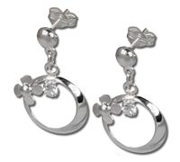 Silberdream Boucles Doreilles Femme Argent Clou Fleur Anneau Zircone Blanc Sdo547w