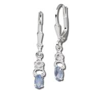 SilberDream Boucles d'oreilles Femme Argent Bleu Fleur Zirconia SDO535H