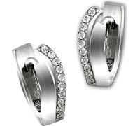 SilberDream Boucles d'oreilles Femme double vague zirconium créoles 925 argent bijoux de marque de haute qualité idéal comme idée de cadeau pour anniversaire mariage D2SDO4322W
