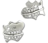SilberDream Boucles d'oreilles Femme Feuille Ear Cuff Zirconia Pince d'oreille 925 Argent D2GSO504W