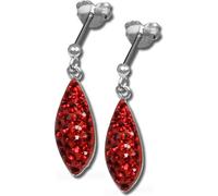 SilberDream Boucles d'oreilles femme larme zircon rouge clou d'oreille argent 925 D2GSO400R